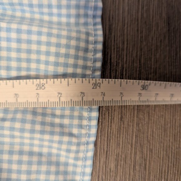 Men's Banana Republic Blue Checkered Short Sleeve Button-Up - Picture 6 of 7